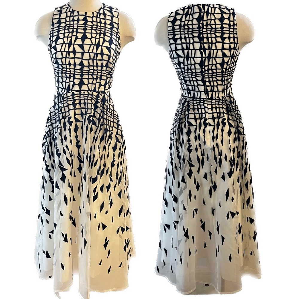 L.K.Bennett London Silk DR GEORGIA Layered Full Midi Dress Size 6 US